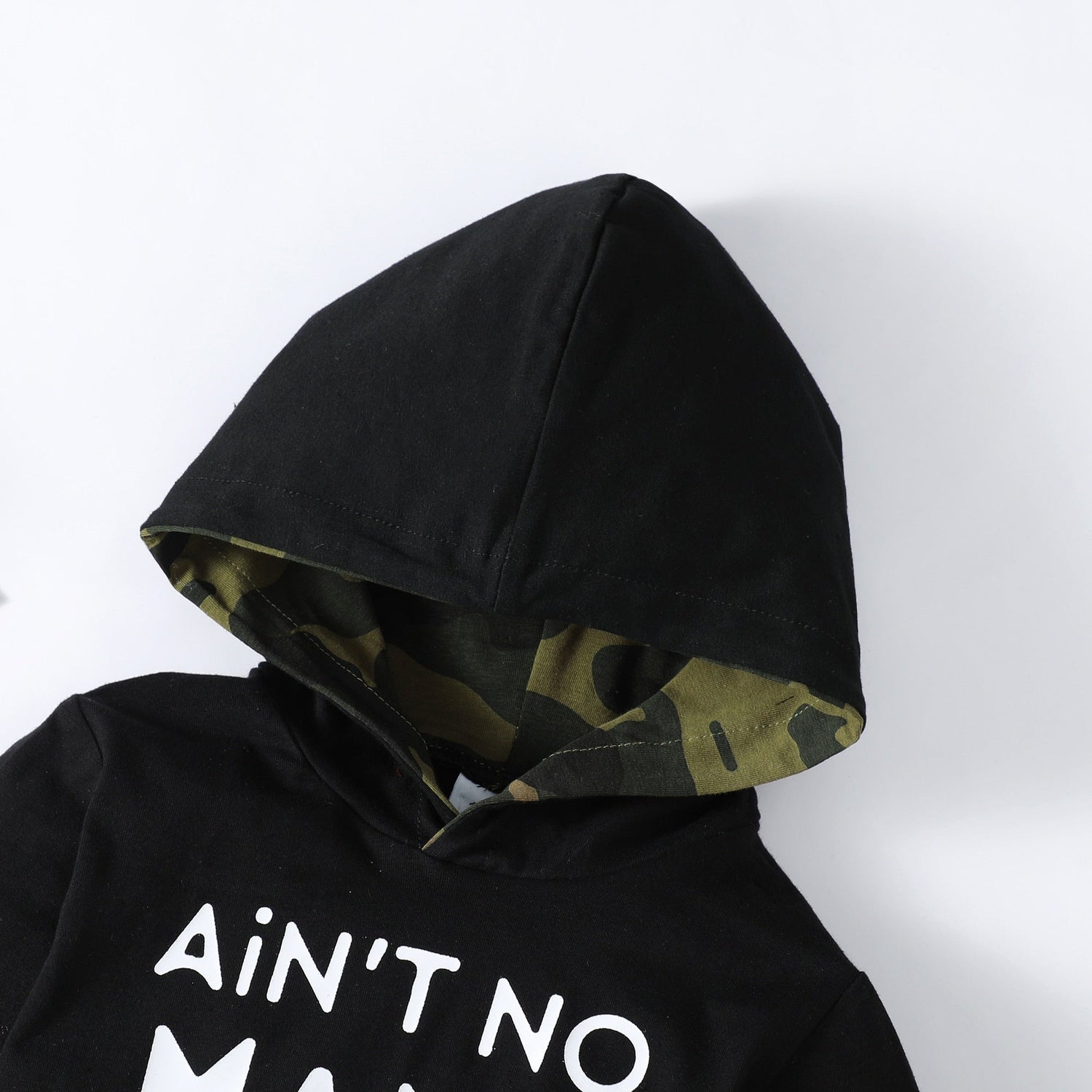 Kids Boys Black Hoodie+Camouflage Pants Suit childrensterritory
