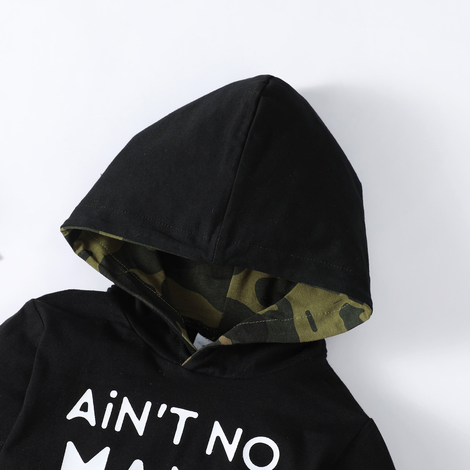 Kids Boys Black Hoodie+Camouflage Pants Suit childrensterritory