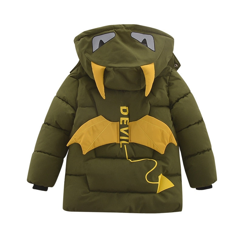 Kids Boys Cotton-padded Cartoon Monster Jacket childrensterritory