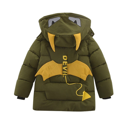 Kids Boys Cotton-padded Cartoon Monster Jacket childrensterritory