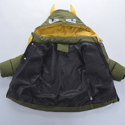 Kids Boys Cotton-padded Cartoon Monster Jacket childrensterritory