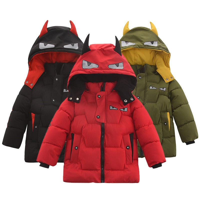 Kids Boys Cotton-padded Cartoon Monster Jacket childrensterritory