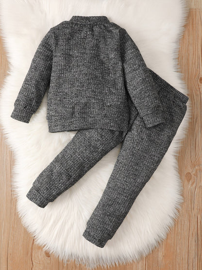 Kids Boys High Collar Top+Warm Pants 2 PCS Set childrensterritory