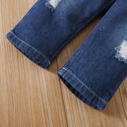 Kids Boys Hooded Top + Jean 2Pcs Clothes Set childrensterritory