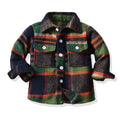 Kids Boys Long Sleeve Classic Plaid Cotton Shirts childrensterritory