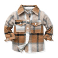 Kids Boys Long Sleeve Classic Plaid Cotton Shirts childrensterritory