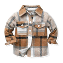 Kids Boys Long Sleeve Classic Plaid Cotton Shirts childrensterritory