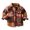 Kids Boys Long Sleeve Classic Plaid Cotton Shirts childrensterritory
