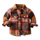 Kids Boys Long Sleeve Classic Plaid Cotton Shirts childrensterritory