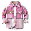 Kids Boys Long Sleeve Classic Plaid Cotton Shirts childrensterritory