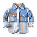 Kids Boys Long Sleeve Classic Plaid Cotton Shirts childrensterritory