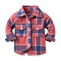 Kids Boys Long Sleeve Classic Plaid Cotton Shirts childrensterritory