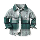 Kids Boys Long Sleeve Classic Plaid Cotton Shirts childrensterritory