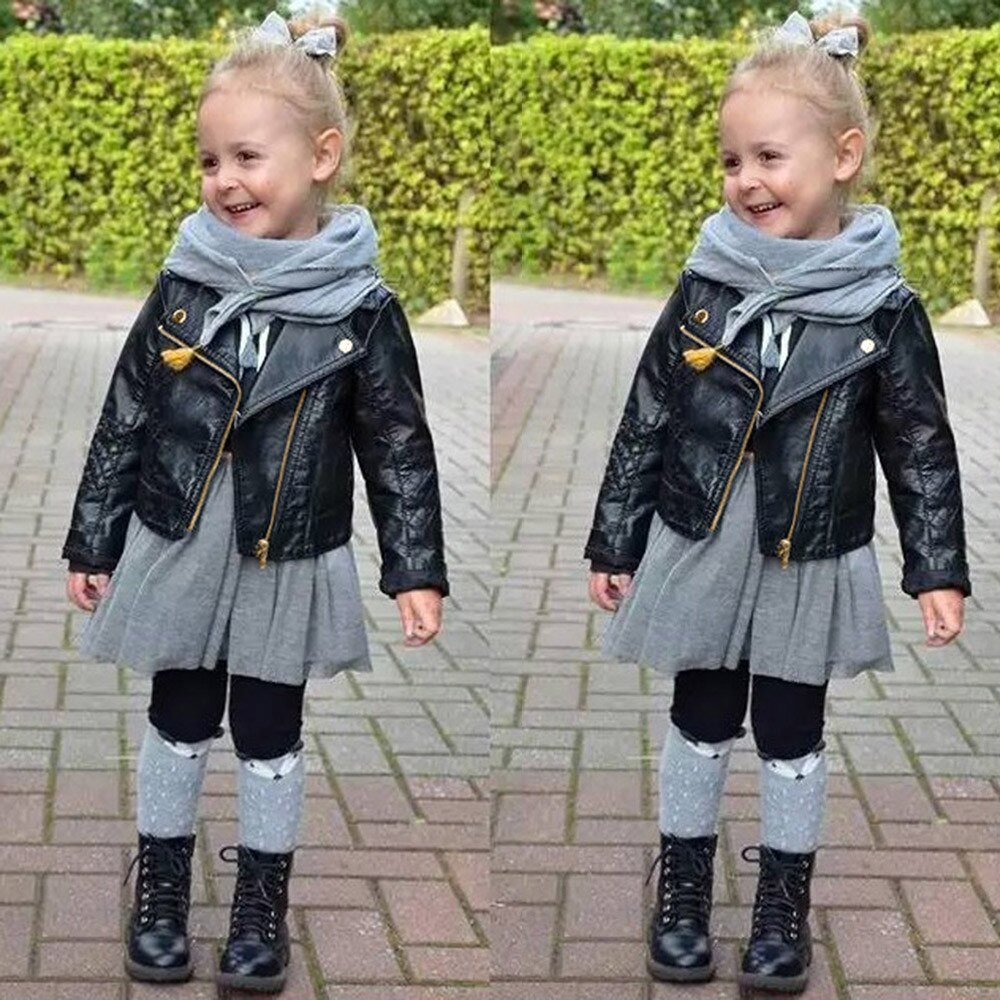 Kids Boys/Girls Stylish Short Leather Jacket/Coat childrensterritory