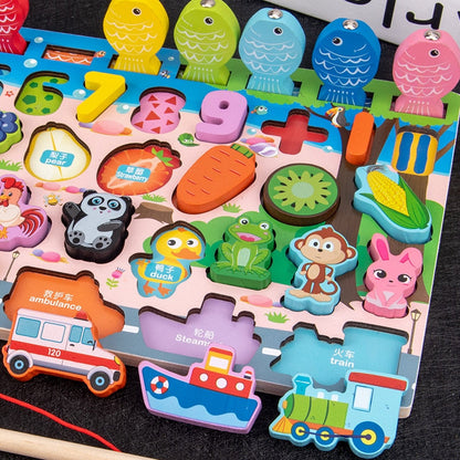 Kids Busy Board/Montessori Wooden Math Puzzle Toys childrensterritory
