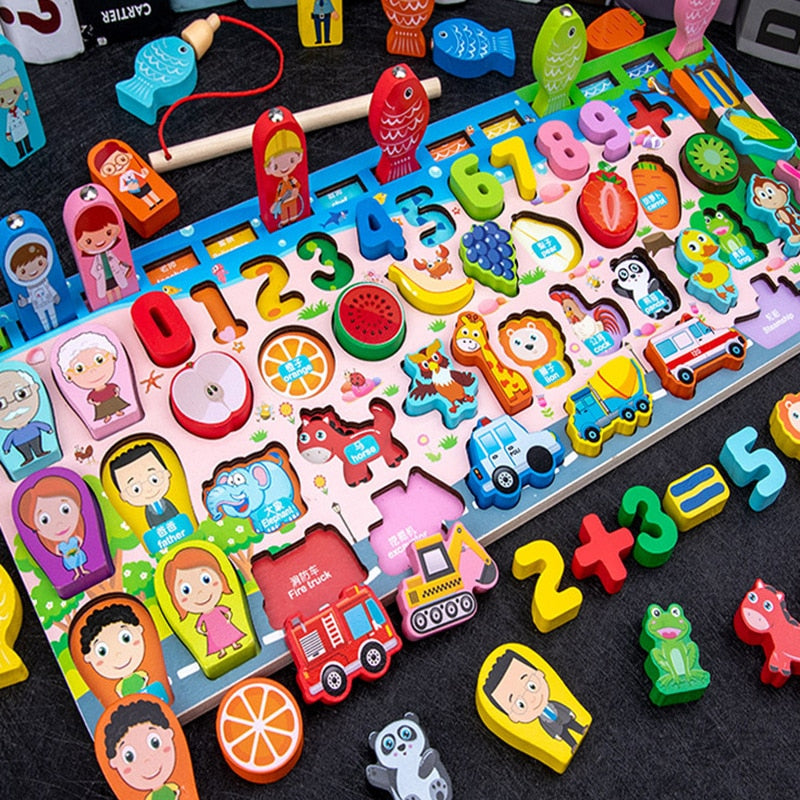 Kids Busy Board/Montessori Wooden Math Puzzle Toys childrensterritory