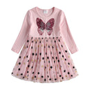 Kids Butterfly Sequins Princess Party Dress for Girls childrensterritory