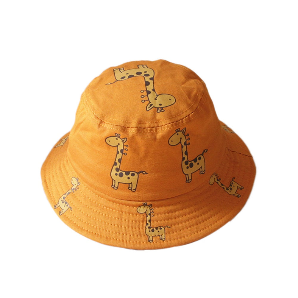 Kids Cartoon Giraffe Print Bucket Hats/Beach Hat childrensterritory