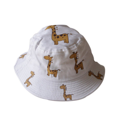 Kids Cartoon Giraffe Print Bucket Hats/Beach Hat childrensterritory
