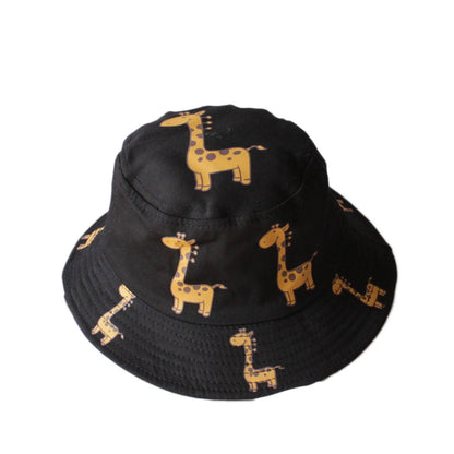 Kids Cartoon Giraffe Print Bucket Hats/Beach Hat childrensterritory
