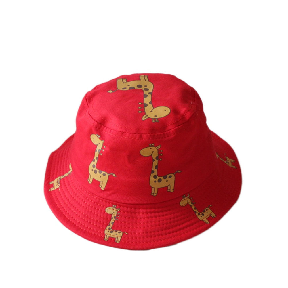 Kids Cartoon Giraffe Print Bucket Hats/Beach Hat childrensterritory