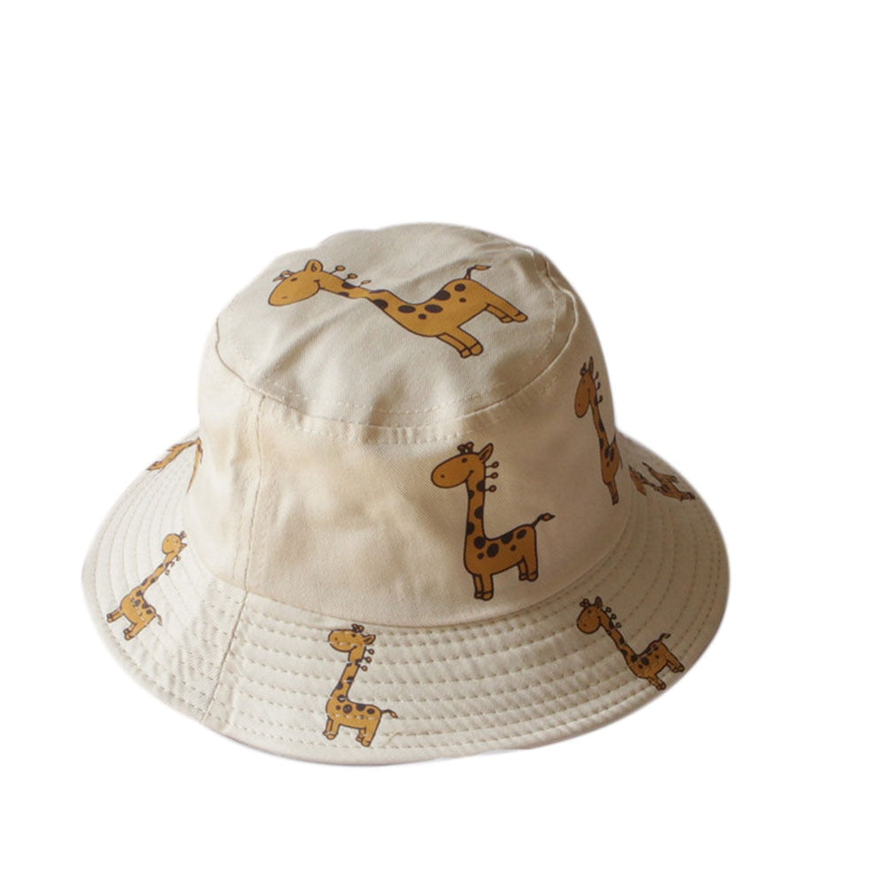Kids Cartoon Giraffe Print Bucket Hats/Beach Hat childrensterritory
