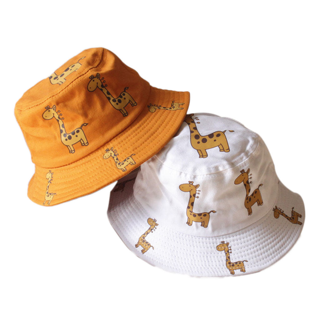 Kids Cartoon Giraffe Print Bucket Hats/Beach Hat childrensterritory