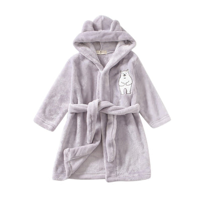 Kids Cute Cartoon Pattern Hooded Robes/Flannel Night-Robe childrensterritory