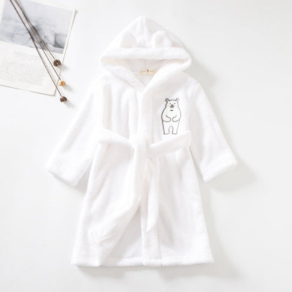 Kids Cute Cartoon Pattern Hooded Robes/Flannel Night-Robe childrensterritory