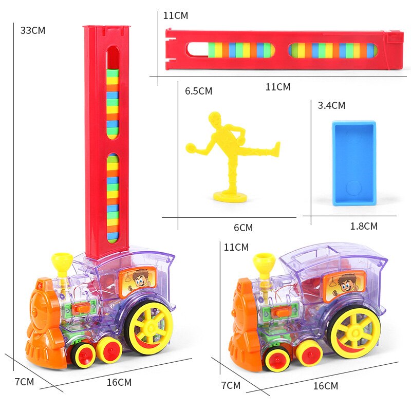Kids Domino Rally Electric Train Toy With Lights And Sound childrensterritory