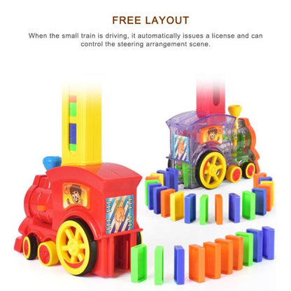 Kids Domino Rally Electric Train Toy With Lights And Sound childrensterritory