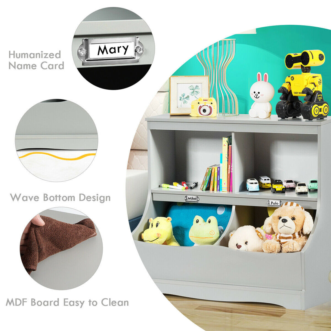 Kids Floor Cabinet Multi-Functional Bookcase childrensterritory