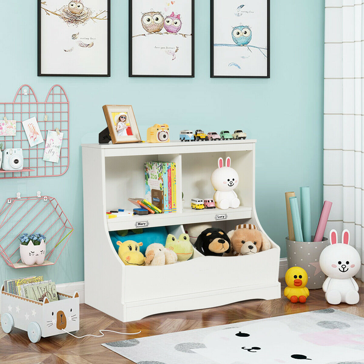 Kids Floor Cabinet Multi-Functional Bookcase childrensterritory