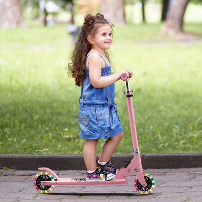 Kids Folding &amp; Adjustable Kick Scooter w/Flashing Wheels childrensterritory