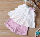 Kids Girls 2Pcs Cotton Outfit Set for Summer childrensterritory