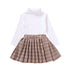 Kids Girls 2Pcs Turtleneck Knitwear & Pleated Skirt Set childrensterritory