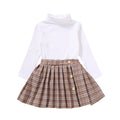 Kids Girls 2Pcs Turtleneck Knitwear & Pleated Skirt Set childrensterritory
