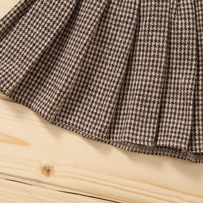 Kids Girls 2Pcs Turtleneck Knitwear &amp; Pleated Skirt Set childrensterritory