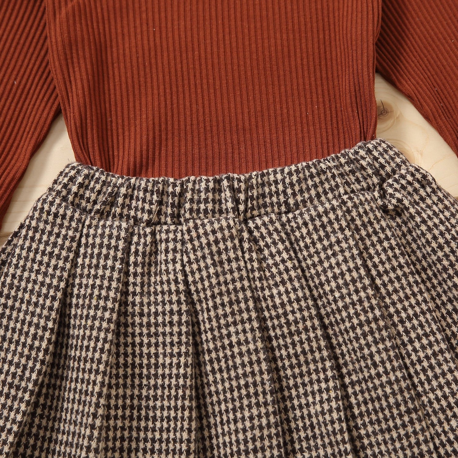 Kids Girls 2Pcs Turtleneck Knitwear &amp; Pleated Skirt Set childrensterritory