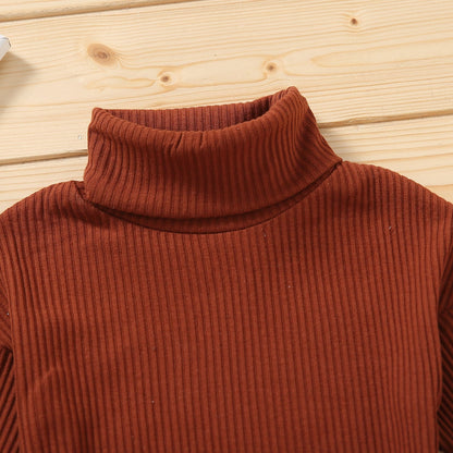 Kids Girls 2Pcs Turtleneck Knitwear &amp; Pleated Skirt Set childrensterritory
