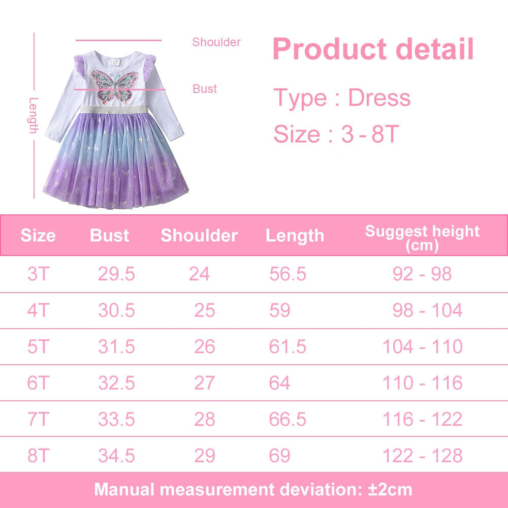 Kids Girls Butterfly Sequins Princess Dress childrensterritory