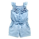 Kids Girls Denim Blue Cotton Romper childrensterritory