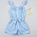 Kids Girls Denim Blue Cotton Romper childrensterritory