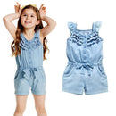 Kids Girls Denim Blue Cotton Romper childrensterritory