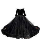 Kids Girls Elegant Long Black Embroidery Prom Dresses childrensterritory