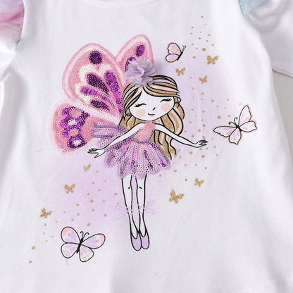 Kids Girls Fairy Princess Top/ Long Sleeve T-shirt childrensterritory
