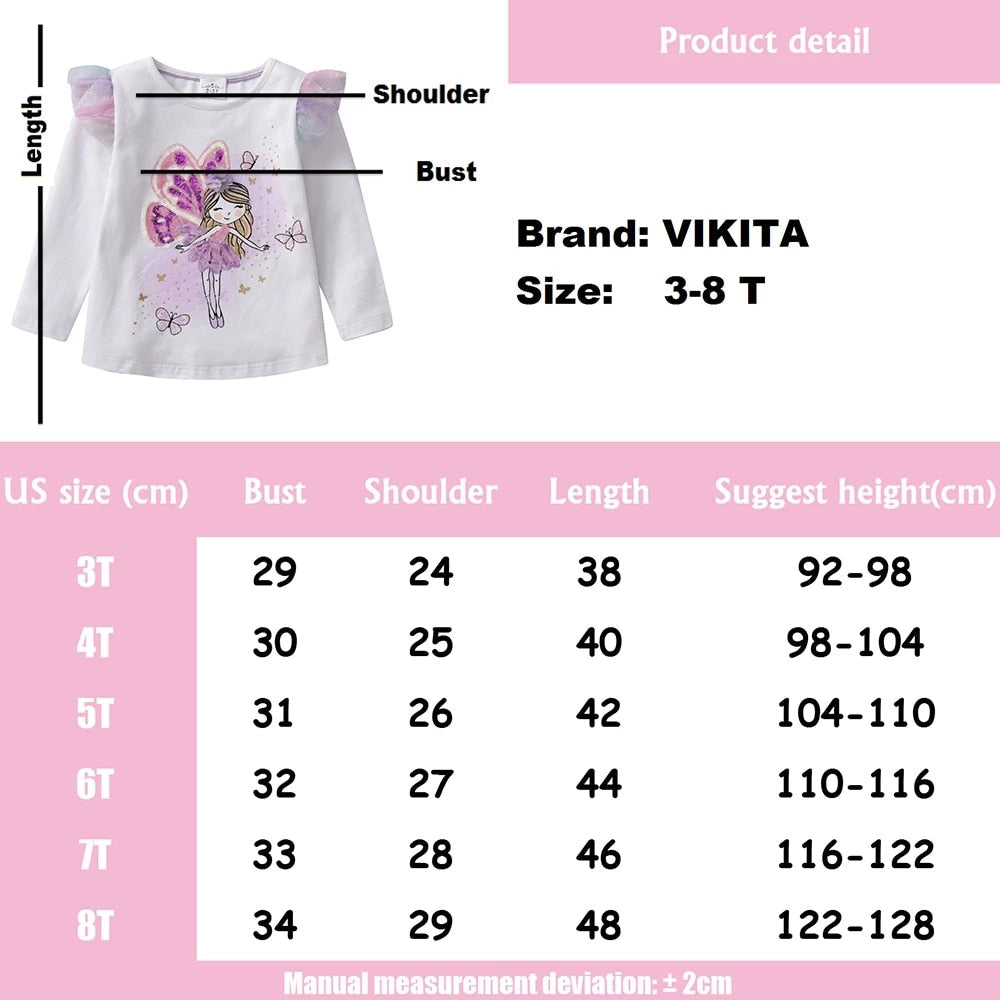 Kids Girls Fairy Princess Top/ Long Sleeve T-shirt childrensterritory