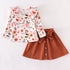 Kids Girls Floral Top with Rib Skirt Set childrensterritory