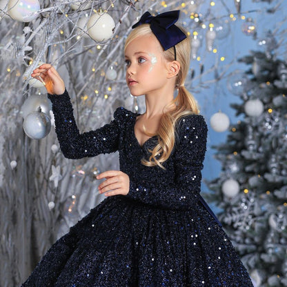 Kids Girls Glitter Sequin Pageant Party Gown childrensterritory