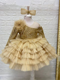 Kids Girls Glitter Sequin Puffy Princess Dresses childrensterritory